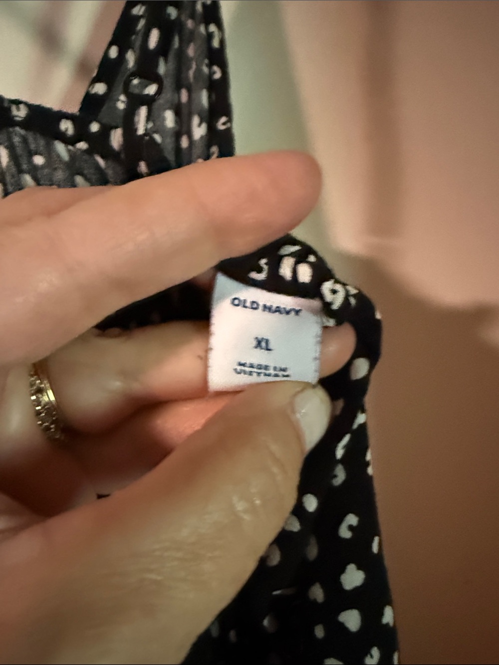 Old Navy Black Maxi Dress with White Dot Print - Picture 3 of 6